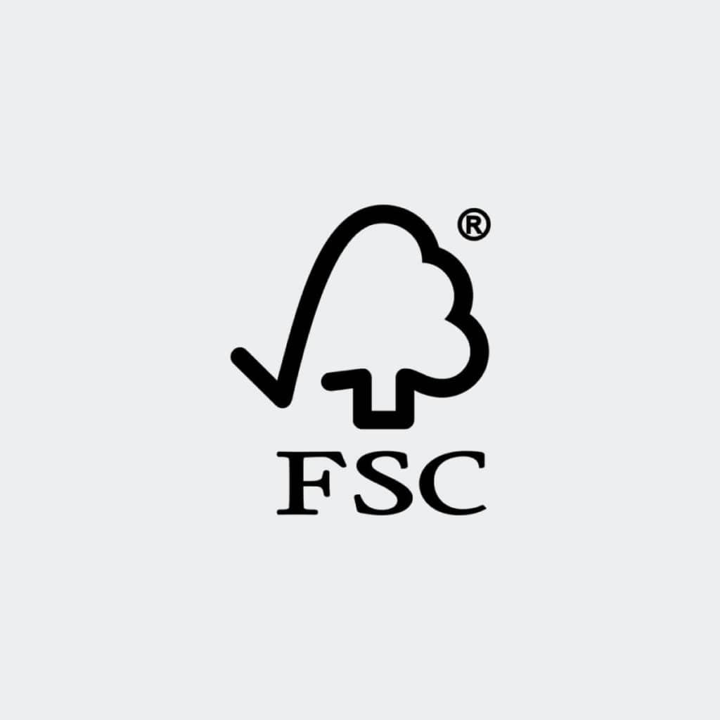 The Forest Stewardship Council logo. A check mark morphing into a tree.